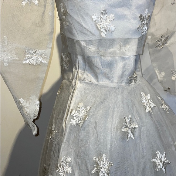 Vintage 1950’s wedding prom dress jacket set snowflake - Picture 6 of 8